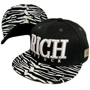 Cayler and Sons 'RICH AS F' Gates Trump Lebron SnapBack Hat One Size White Zebra